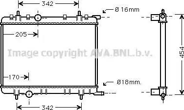 Ava Quality Cooling PE 2251 - Радиатор, охлаждане на двигателя vvparts.bg