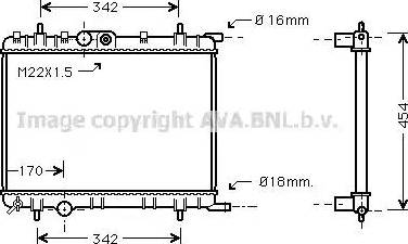 Ava Quality Cooling PE2253 - Радиатор, охлаждане на двигателя vvparts.bg