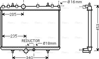 Ava Quality Cooling PE 2269 - Радиатор, охлаждане на двигателя vvparts.bg