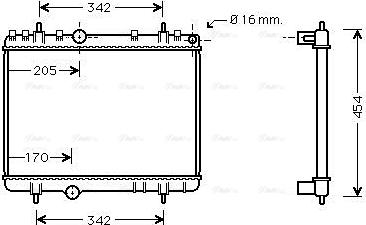 Ava Quality Cooling PE 2265 - Радиатор, охлаждане на двигателя vvparts.bg