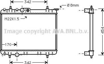 Ava Quality Cooling PEA2205 - Радиатор, охлаждане на двигателя vvparts.bg