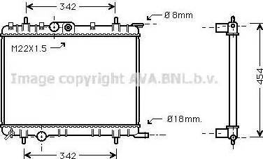 Ava Quality Cooling PE 2206 - Радиатор, охлаждане на двигателя vvparts.bg