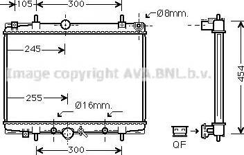 Ava Quality Cooling PE 2201 - Радиатор, охлаждане на двигателя vvparts.bg