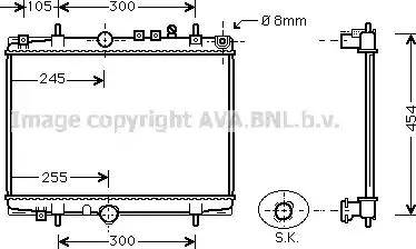 Ava Quality Cooling PE 2208 - Радиатор, охлаждане на двигателя vvparts.bg