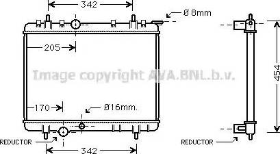 Ava Quality Cooling PE 2219 - Радиатор, охлаждане на двигателя vvparts.bg