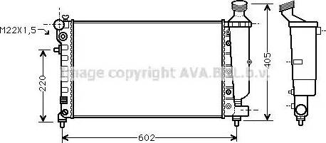 Ava Quality Cooling PE 2216 - Радиатор, охлаждане на двигателя vvparts.bg