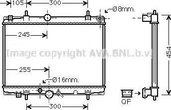 Ava Quality Cooling PE 2213 - Радиатор, охлаждане на двигателя vvparts.bg