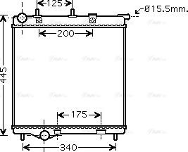 Ava Quality Cooling PE 2288 - Радиатор, охлаждане на двигателя vvparts.bg