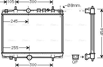 Ava Quality Cooling PE 2234 - Радиатор, охлаждане на двигателя vvparts.bg