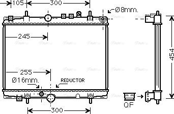 Ava Quality Cooling PE 2235 - Радиатор, охлаждане на двигателя vvparts.bg