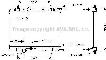 Ava Quality Cooling PE 2238 - Радиатор, охлаждане на двигателя vvparts.bg