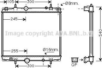 Ava Quality Cooling PE 2237 - Радиатор, охлаждане на двигателя vvparts.bg