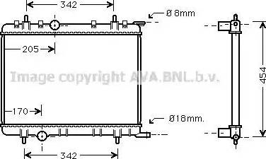 Ava Quality Cooling PE 2221 - Радиатор, охлаждане на двигателя vvparts.bg