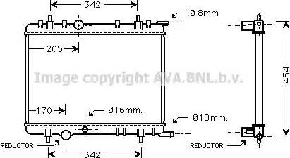 Ava Quality Cooling PE2223 - Радиатор, охлаждане на двигателя vvparts.bg