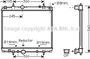 Ava Quality Cooling PE 2275 - Радиатор, охлаждане на двигателя vvparts.bg