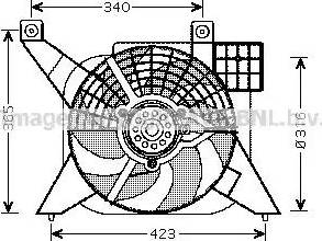 Ava Quality Cooling PE 7545 - Вентилатор, охлаждане на двигателя vvparts.bg