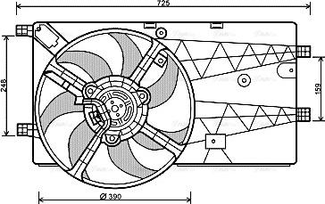 Ava Quality Cooling PE 7548 - Вентилатор, охлаждане на двигателя vvparts.bg