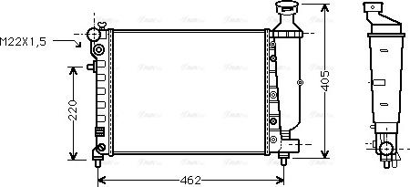 Ava Quality Cooling PEA2012 - Радиатор, охлаждане на двигателя vvparts.bg