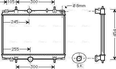 Ava Quality Cooling PEA2198 - Радиатор, охлаждане на двигателя vvparts.bg