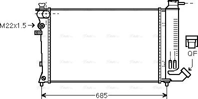 Ava Quality Cooling PEA2141 - Радиатор, охлаждане на двигателя vvparts.bg