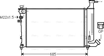 Ava Quality Cooling PEA2148 - Радиатор, охлаждане на двигателя vvparts.bg