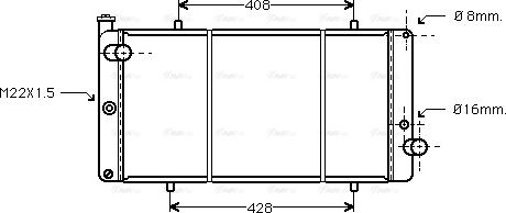 Ava Quality Cooling PEA2111 - Радиатор, охлаждане на двигателя vvparts.bg