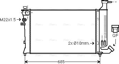 Ava Quality Cooling PEA2136 - Радиатор, охлаждане на двигателя vvparts.bg