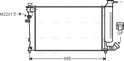 Ava Quality Cooling PEA2137 - Радиатор, охлаждане на двигателя vvparts.bg