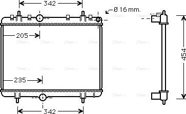 Ava Quality Cooling PEA2330 - Радиатор, охлаждане на двигателя vvparts.bg