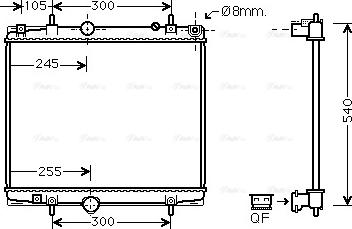 Ava Quality Cooling PEA2331 - Радиатор, охлаждане на двигателя vvparts.bg