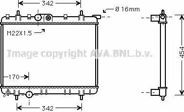 Ava Quality Cooling PEA2248 - Радиатор, охлаждане на двигателя vvparts.bg