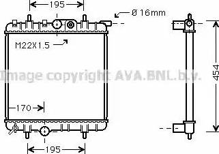 Ava Quality Cooling PEA2243 - Радиатор, охлаждане на двигателя vvparts.bg