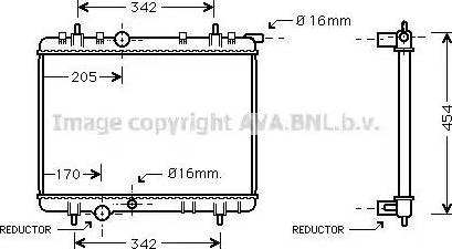 Ava Quality Cooling PEA2252 - Радиатор, охлаждане на двигателя vvparts.bg