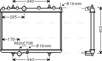 Ava Quality Cooling PEA2266 - Радиатор, охлаждане на двигателя vvparts.bg