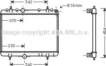 Ava Quality Cooling PEA2267 - Радиатор, охлаждане на двигателя vvparts.bg