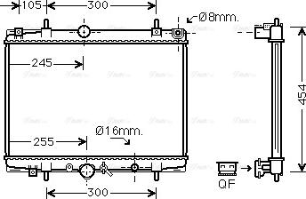 Ava Quality Cooling PEA2200 - Радиатор, охлаждане на двигателя vvparts.bg