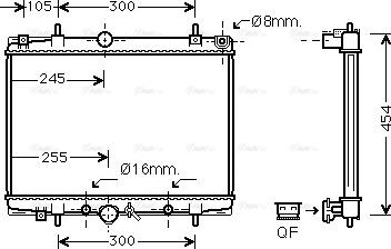 Ava Quality Cooling PEA2201 - Радиатор, охлаждане на двигателя vvparts.bg