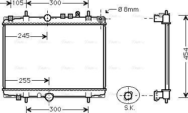 Ava Quality Cooling PEA2208 - Радиатор, охлаждане на двигателя vvparts.bg