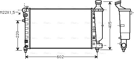 Ava Quality Cooling PEA2216 - Радиатор, охлаждане на двигателя vvparts.bg