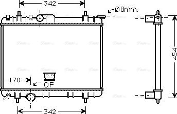 Ava Quality Cooling PEA2210 - Радиатор, охлаждане на двигателя vvparts.bg