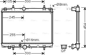 Ava Quality Cooling PEA2213 - Радиатор, охлаждане на двигателя vvparts.bg