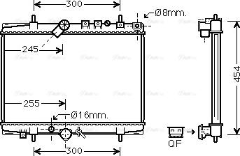 Ava Quality Cooling PEA2217 - Радиатор, охлаждане на двигателя vvparts.bg