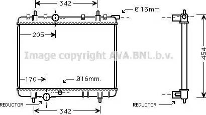 Ava Quality Cooling PEA2239 - Радиатор, охлаждане на двигателя vvparts.bg