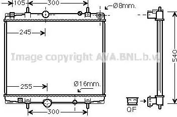 Ava Quality Cooling PEA2274 - Радиатор, охлаждане на двигателя vvparts.bg