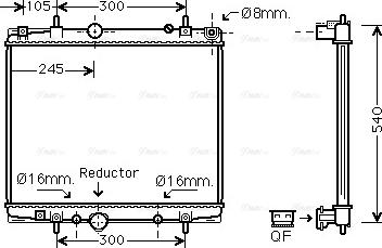 Ava Quality Cooling PEA2275 - Радиатор, охлаждане на двигателя vvparts.bg