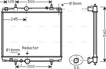 Ava Quality Cooling PEA2276 - Радиатор, охлаждане на двигателя vvparts.bg