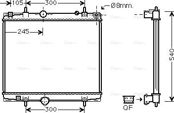 Ava Quality Cooling PEA2277 - Радиатор, охлаждане на двигателя vvparts.bg