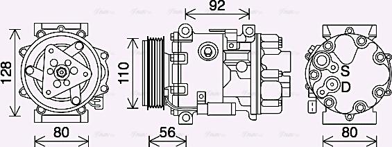 Ava Quality Cooling PEK415 - Компресор, климатизация vvparts.bg