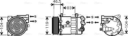 Ava Quality Cooling PE K326 - Компресор, климатизация vvparts.bg