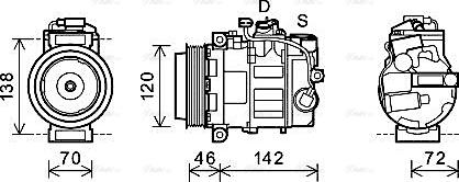 Ava Quality Cooling PRAK074 - Компресор, климатизация vvparts.bg